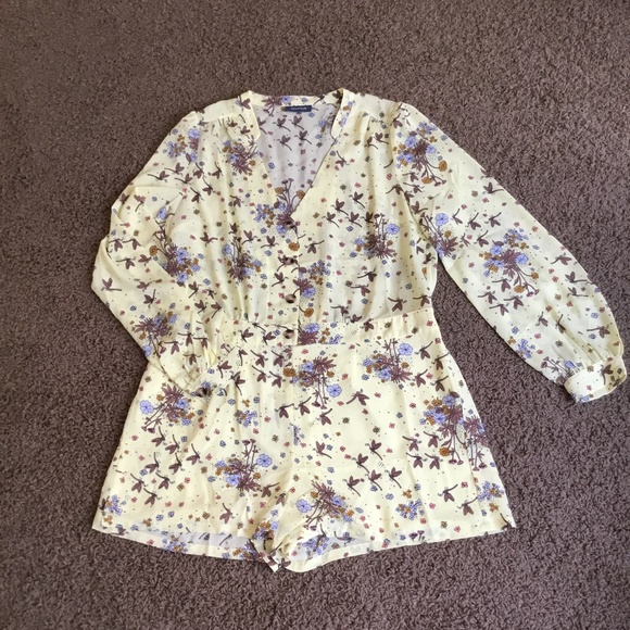 Modcloth Pants - Yellow Retro 70’s Inspired Romper-Women’s XL New